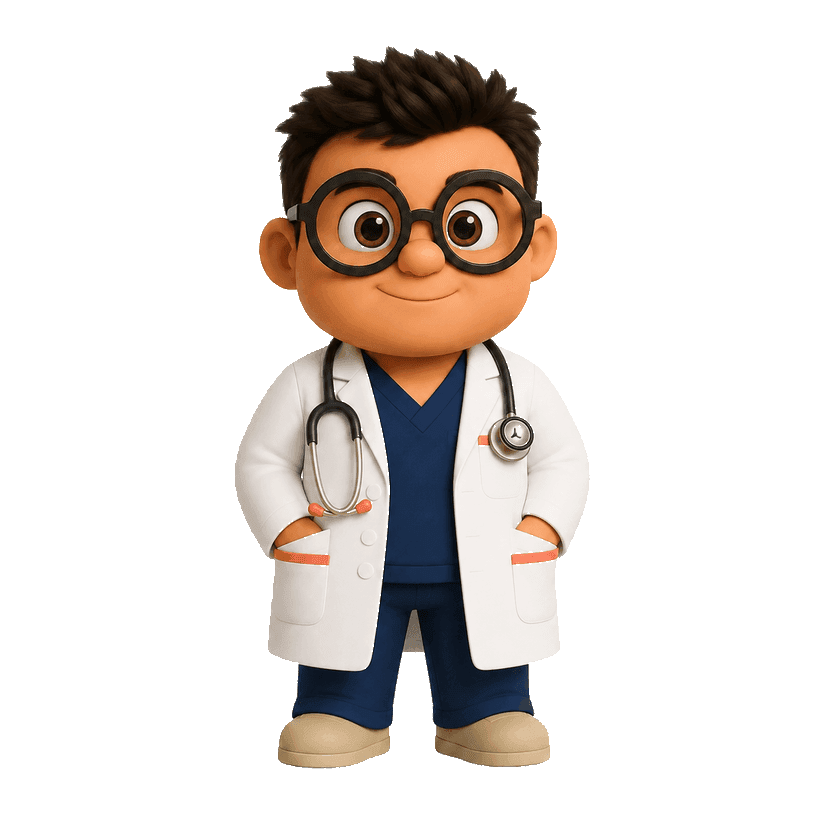 Hakim, the TICS medical student mascot, waving